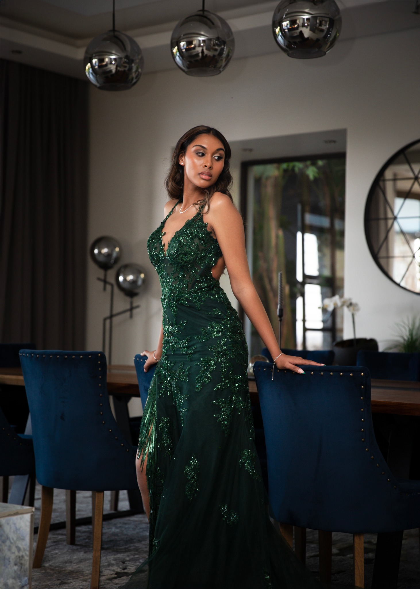 Individual matric dance portrait photographed indoors in Johannesburg